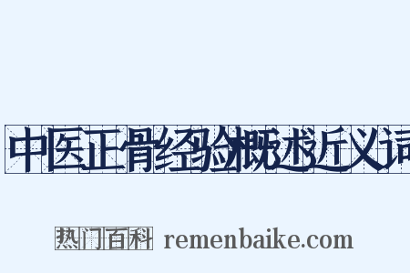 中医正骨经验概述近义词是什么意思的图片